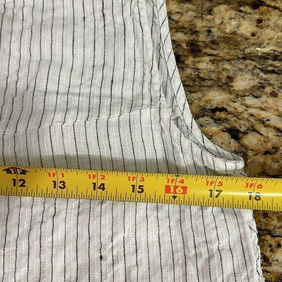 Luna Luz White Striped Relaxed Fit Round Neck Tank Top Size M - Picture 4 of 5